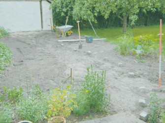 Garten vor dem Anlegen des Wäscheplatzes